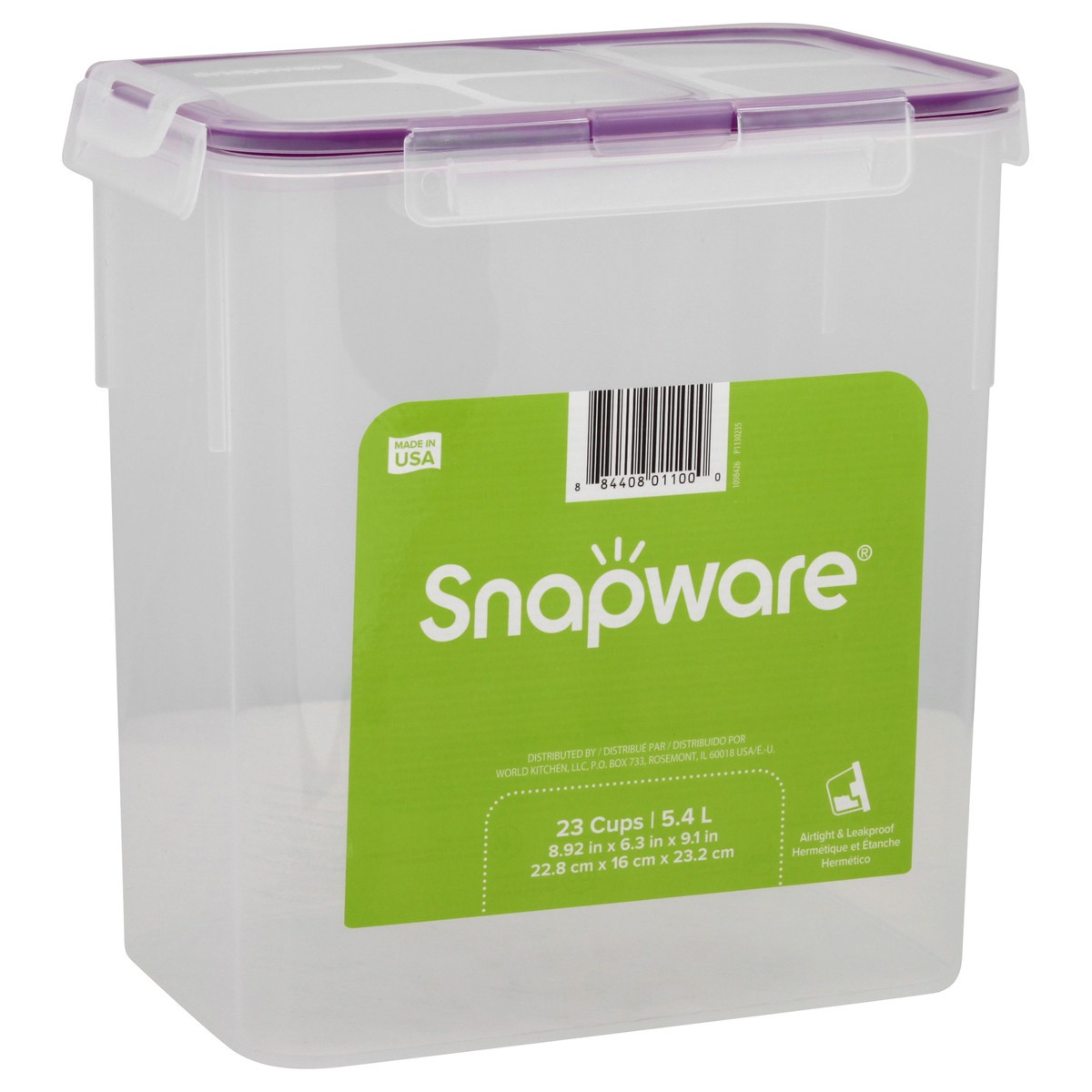 slide 2 of 8, Snapware Rectangle Food Storage Container, 23 cup