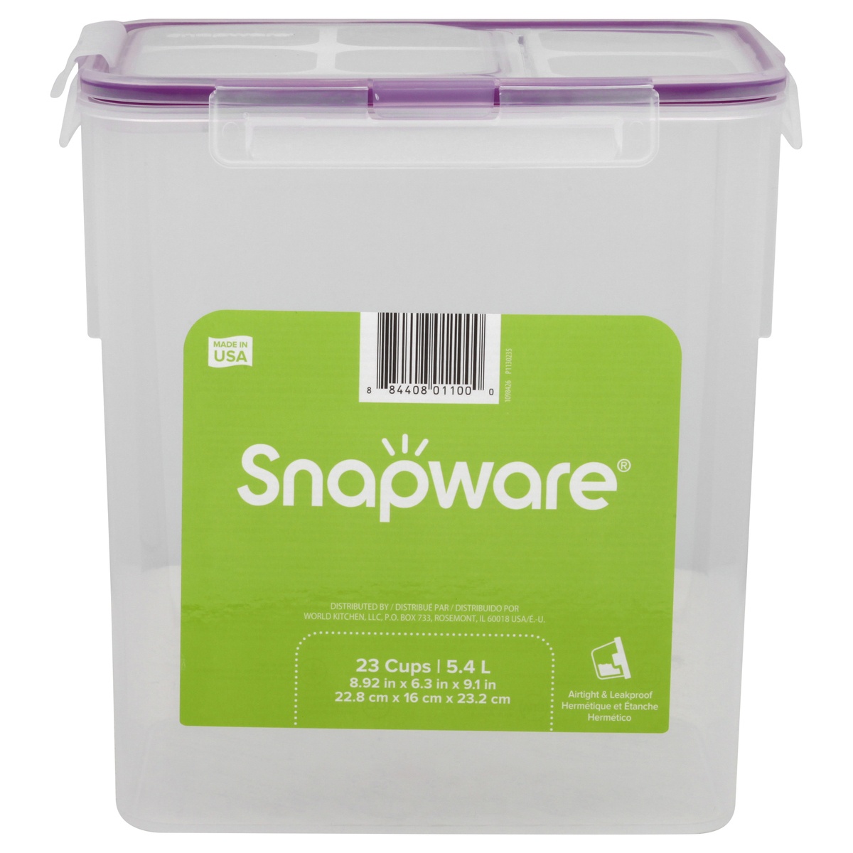 slide 1 of 8, Snapware Rectangle Food Storage Container, 23 cup