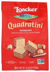Quadratini Hazelnut Wafer Cookies Bite Size 8.82 oz