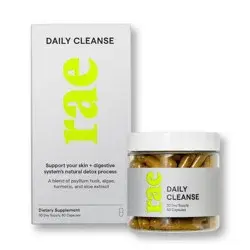 Rae Daily Cleanse Dietary Supplement Vegan Capsules for Natural Detox Support - 60ct