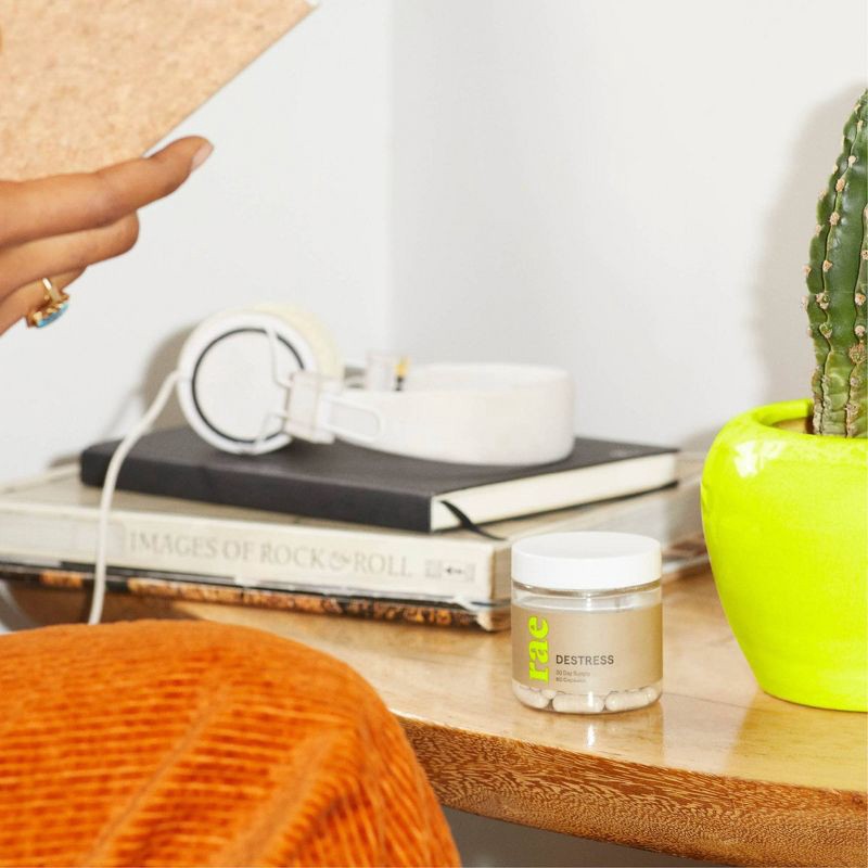 slide 2 of 4, Rae Destress Dietary Supplement Vegan Capsules for Stress Relief - 60ct, 60 ct