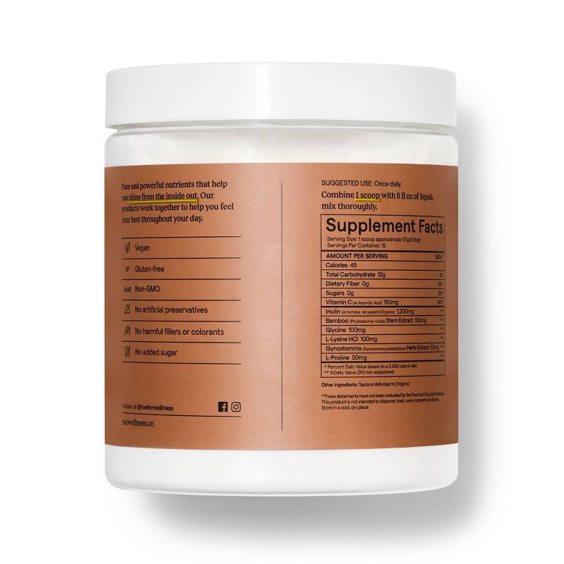 slide 2 of 5, Rae Vegan Collagen Boost Dietary Supplement Bulk Powder for Natural Collagen Production - Unflavored - 9.5oz, 9.5 oz