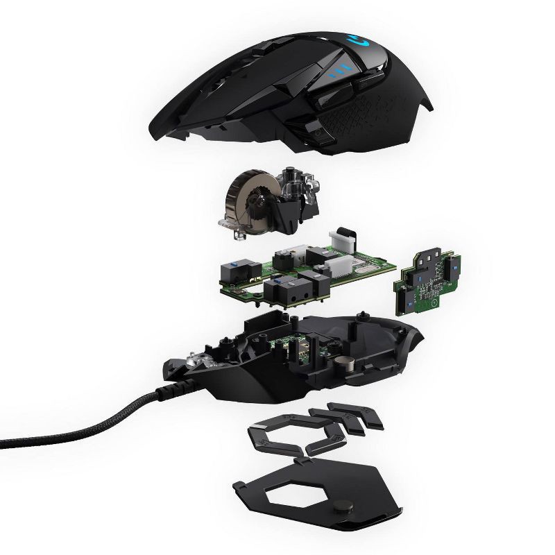 slide 5 of 7, Logitech G502 HERO Wired Gaming Mouse: USB Connection for Windows & macOS Compatibility, 1 ct