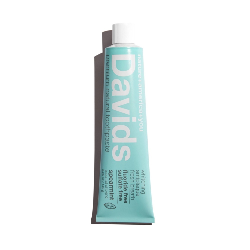 slide 2 of 7, Davids Antiplaque & Whitening Premium Natural Toothpaste Fluoride Free Spearmint, 5.25 oz