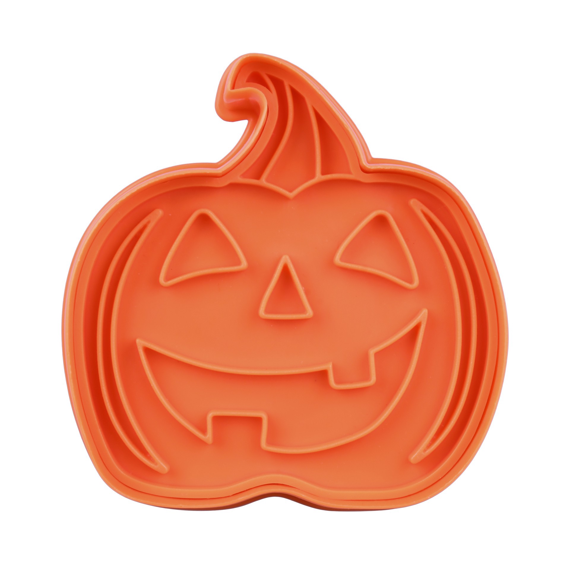 slide 3 of 4, 3" Jack-O' Lantern Cookie Stamper By Makery, 3 in