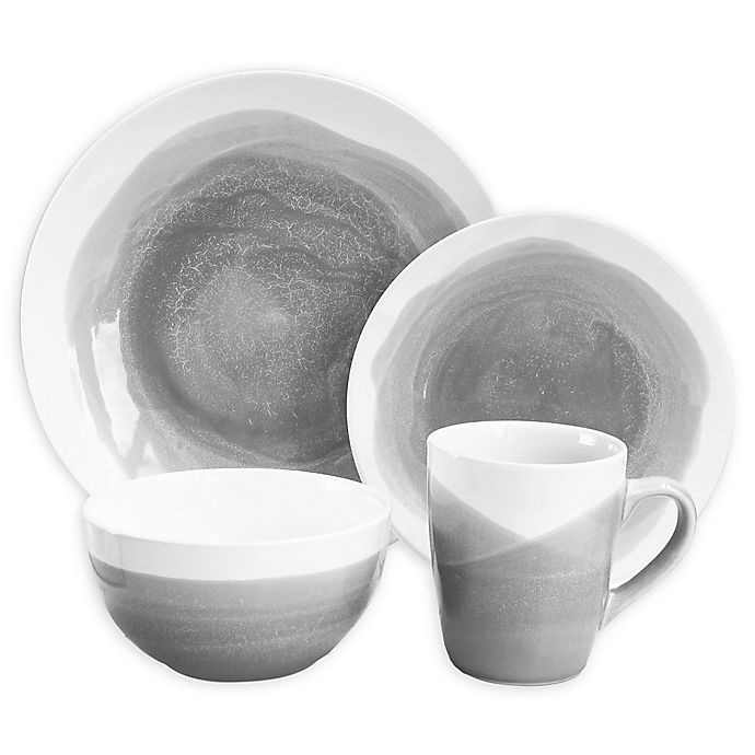 slide 1 of 1, American Atelier Osais Dinnerware Set - Charcoal, 16 ct