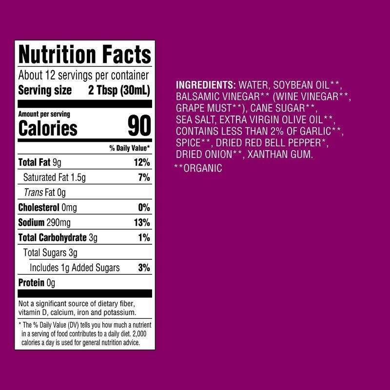 slide 4 of 4, Organic Balsamic Vinaigrette - 12fl oz - Good & Gather™, 12 fl oz