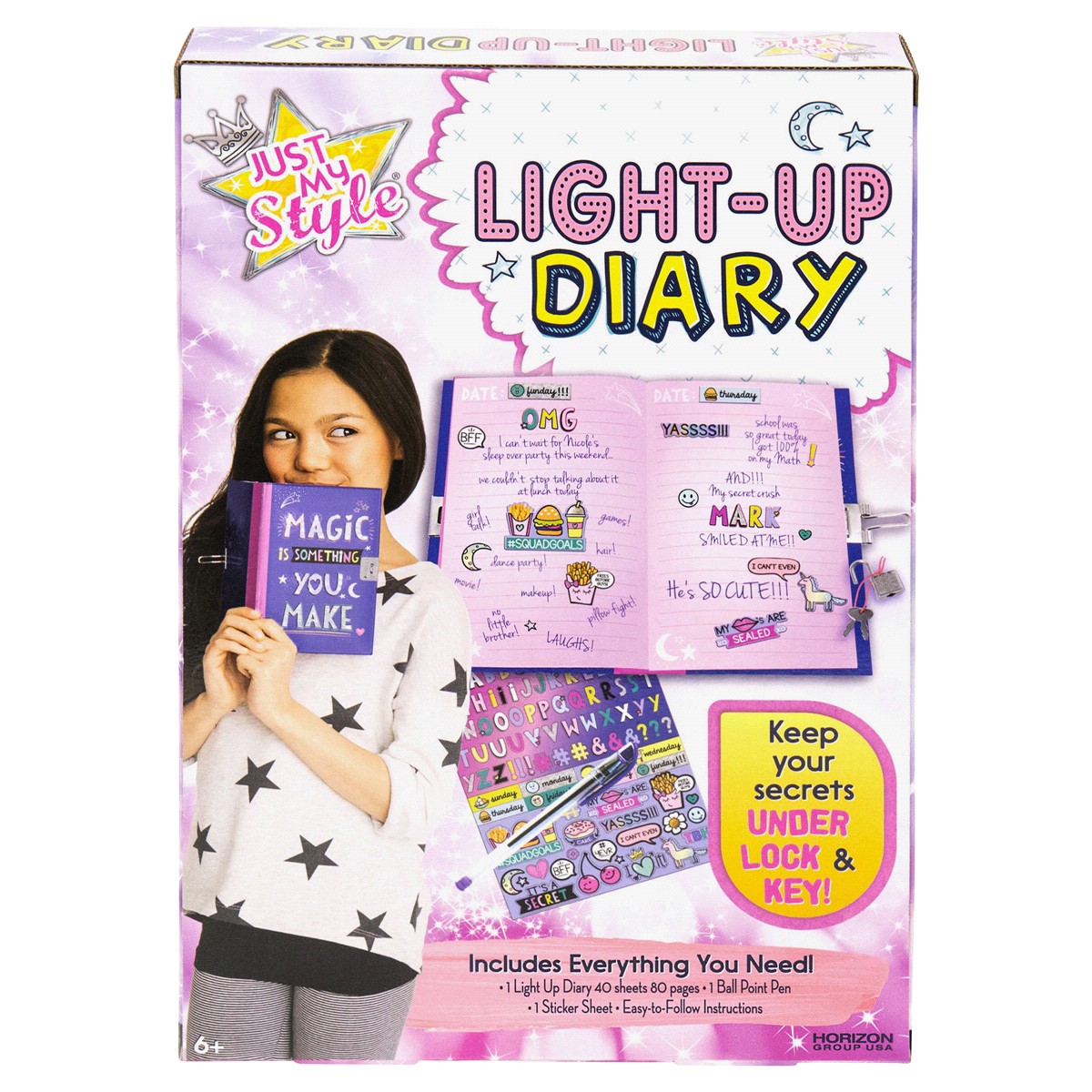 slide 2 of 3, Just My Style Light-Up Diary, 1 ct