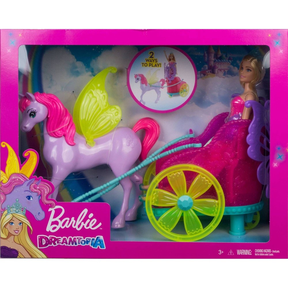 slide 6 of 6, Barbie Dreamtopia Fantasy Horse & Chariot with Princess Doll, 1 ct