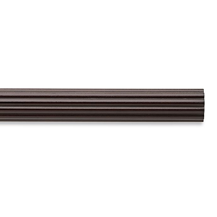 slide 1 of 1, Cambria Chocolate Fluted Wood Pole Decorative Window Curtain Hardware, 4 ft
