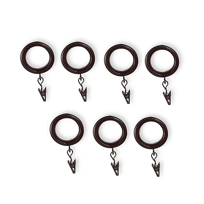 slide 1 of 1, Cambria Casuals Clip Rings - Dark Brown Wood, 7 ct