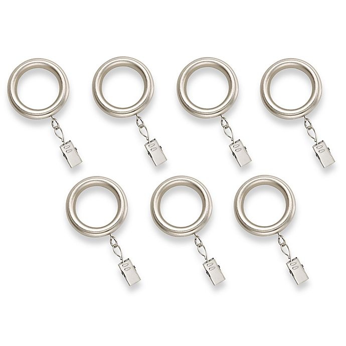 slide 1 of 1, Cambria Casuals Clip Rings - Brushed Nickel, 7 ct