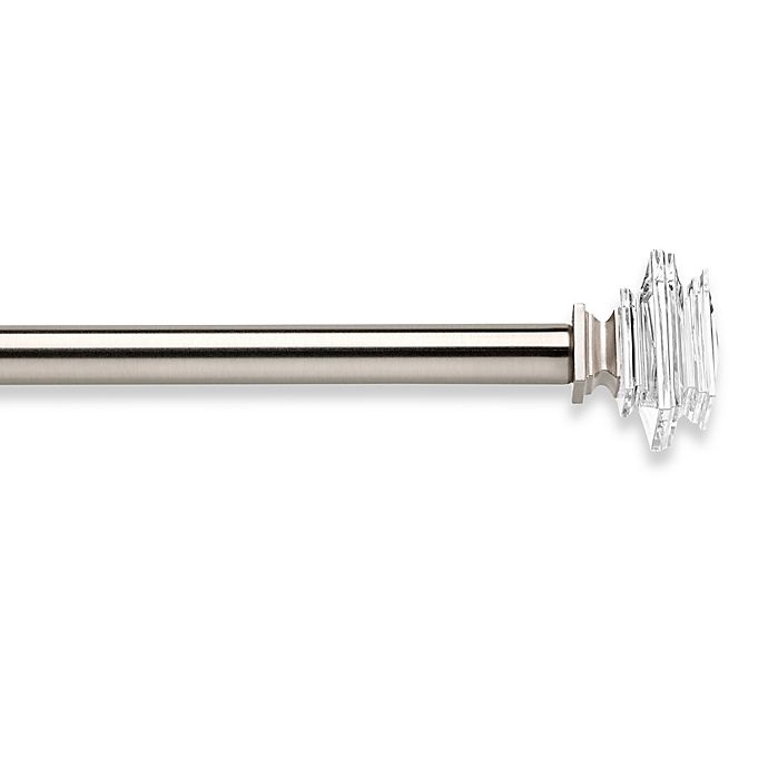 slide 1 of 1, Cambria Casuals Stacked Square 48 to Adjustable Curtain Rod Set - Brushed Nickel, 88 in