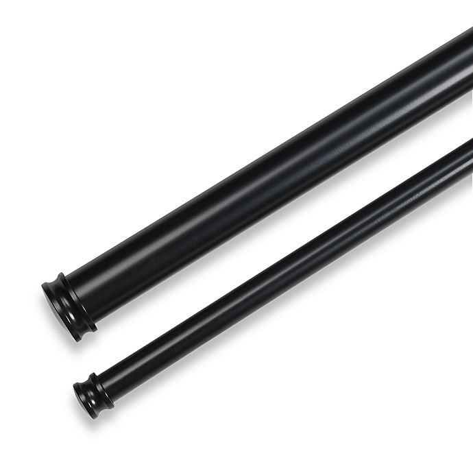 slide 1 of 2, Cambria Premier Complete to144-Inch Double Drapery Rod - Satin Black, 88-144 in