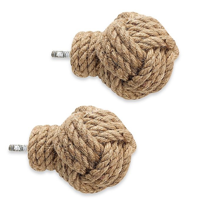 slide 1 of 1, Cambria Premier Complete Jute Knot Finials, 2 ct
