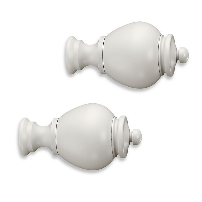 slide 1 of 1, Cambria Premier Complete Apothecary Finial - Satin White, 2 ct