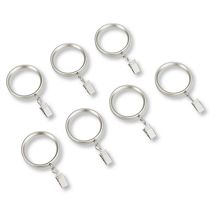 slide 1 of 1, Cambria Vista Clip Rings - Brushed Nickel, 7 ct