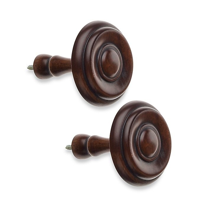 slide 1 of 1, Cambria Classic Wood Drapery Spindle - Dark Brown, 2 ct