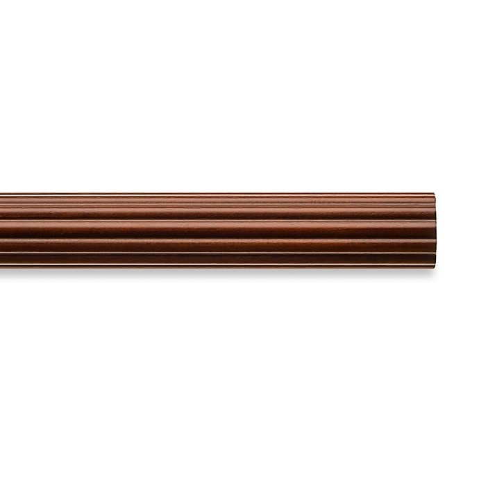 slide 1 of 1, Cambria Classic Wood Decorative Fluted Drapery Pole - Medium Brown, 4 ft