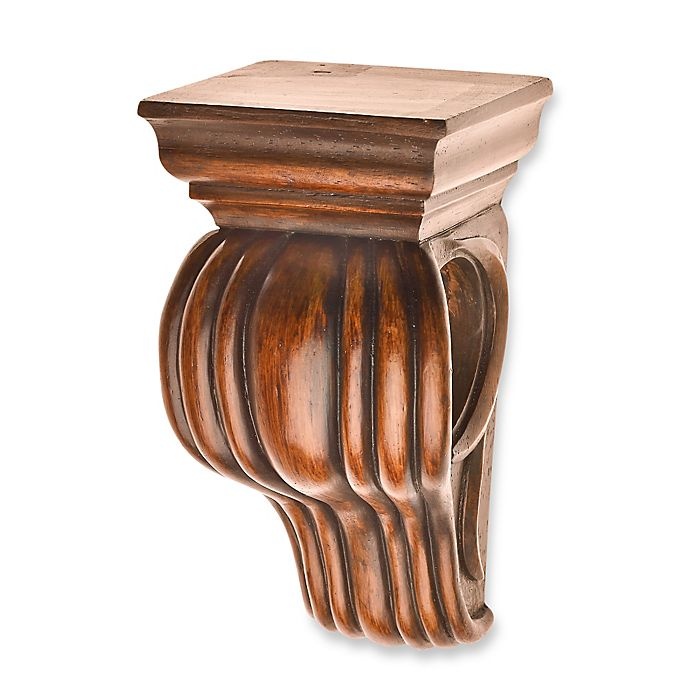 slide 1 of 1, Cambria Classic Wood Drapery Sconce - Medium Brown, 1 ct