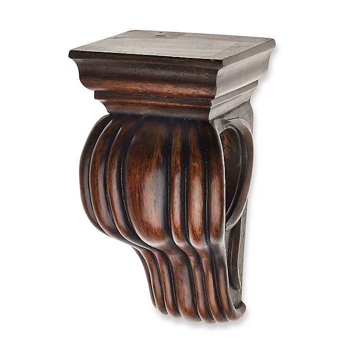 slide 1 of 1, Cambria Classic Wood Drapery Sconce - Dark Brown, 1 ct