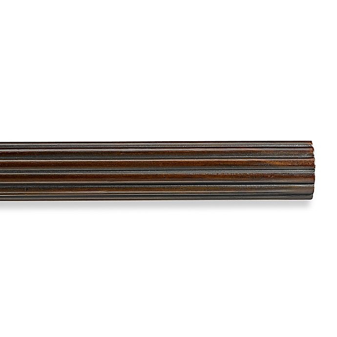 slide 1 of 1, Cambria Premier Wood Decorative Fluted Drapery Pole - Chocolate, 4 ft