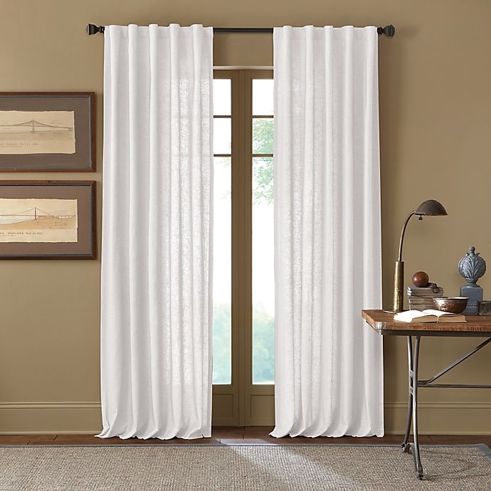 slide 1 of 1, Cambria Malta Rod Pocket/Back Tab Window Curtain Panel - White, 63 in
