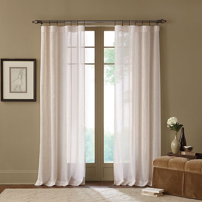 slide 1 of 1, Cambria Terra Rod Pocket Sheer Window Curtain Panel - Natural, 63 in