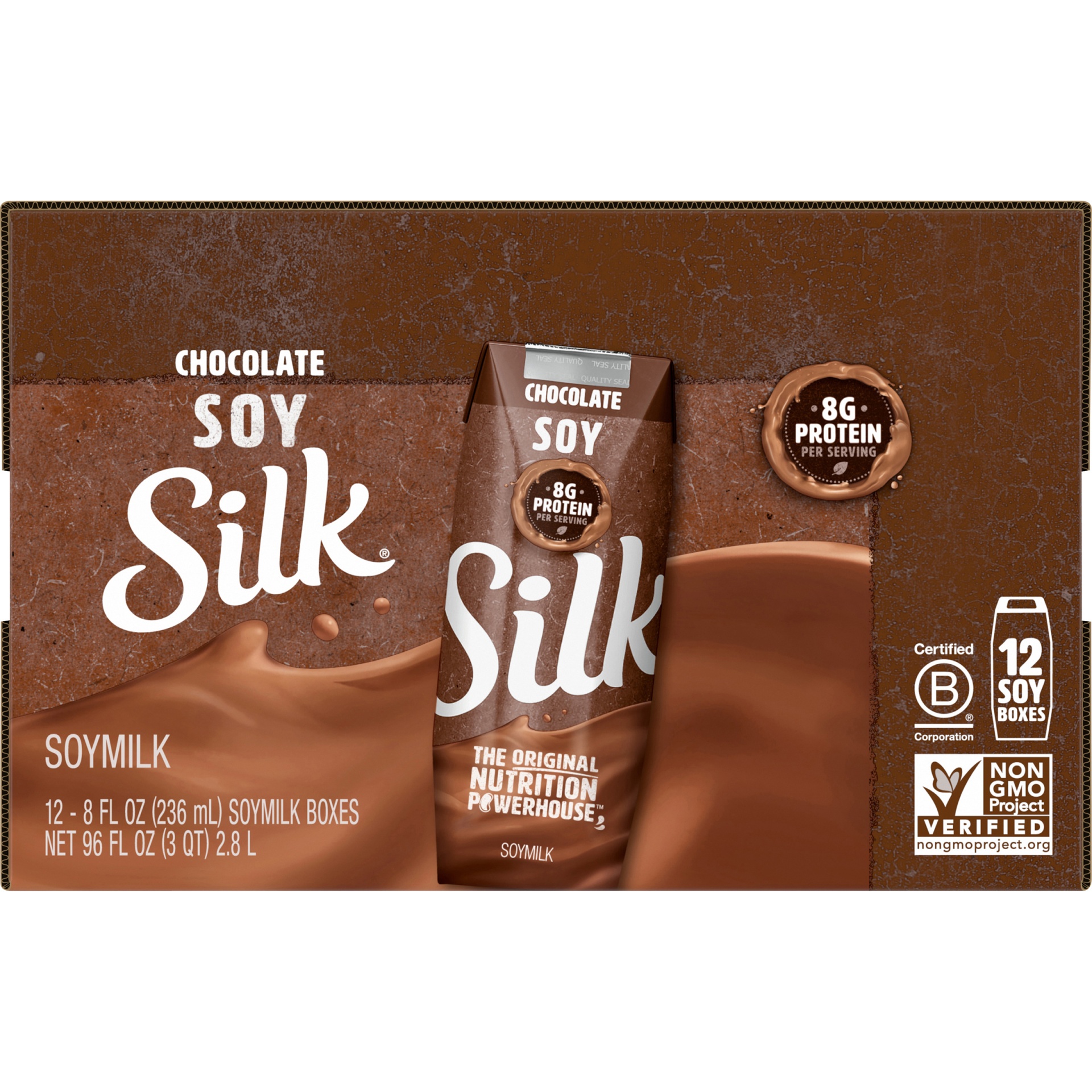 slide 4 of 7, Silk Shelf-Stable Chocolate Soy Milk Singles, 8 fl oz