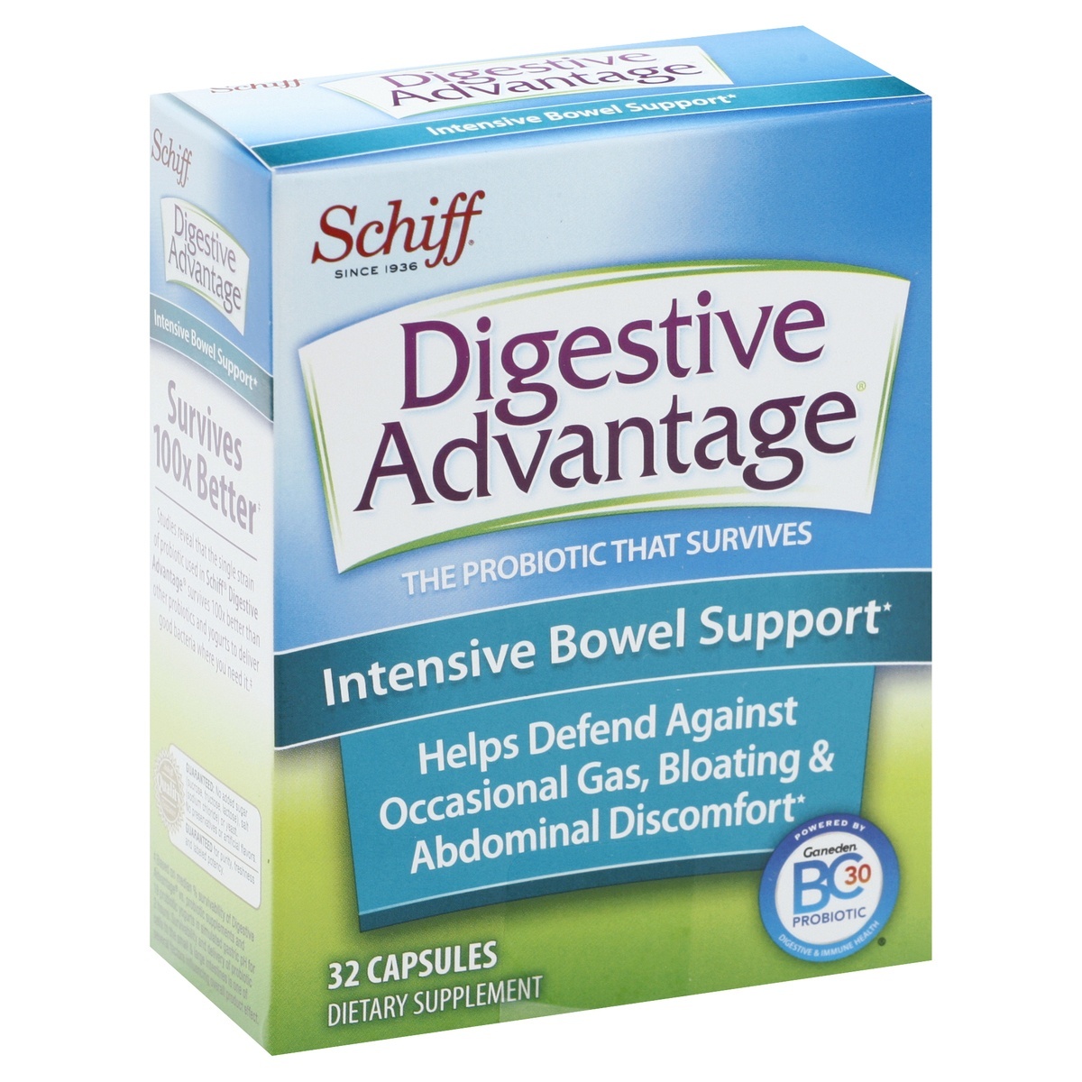 slide 1 of 1, Schiff Digestive Advantage Intensive Bowel Support, 32 ct