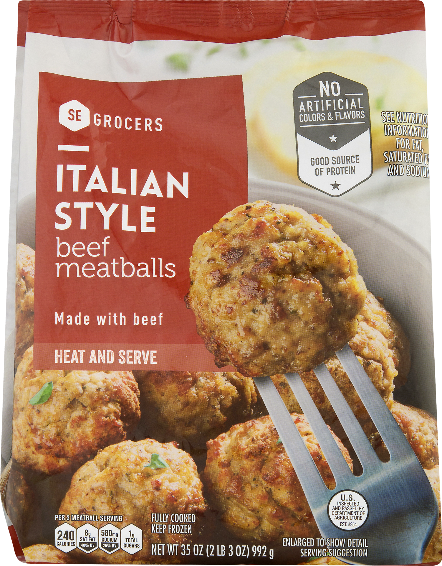 slide 1 of 1, SE Grocers Ital Beef Meatballs, 35 oz