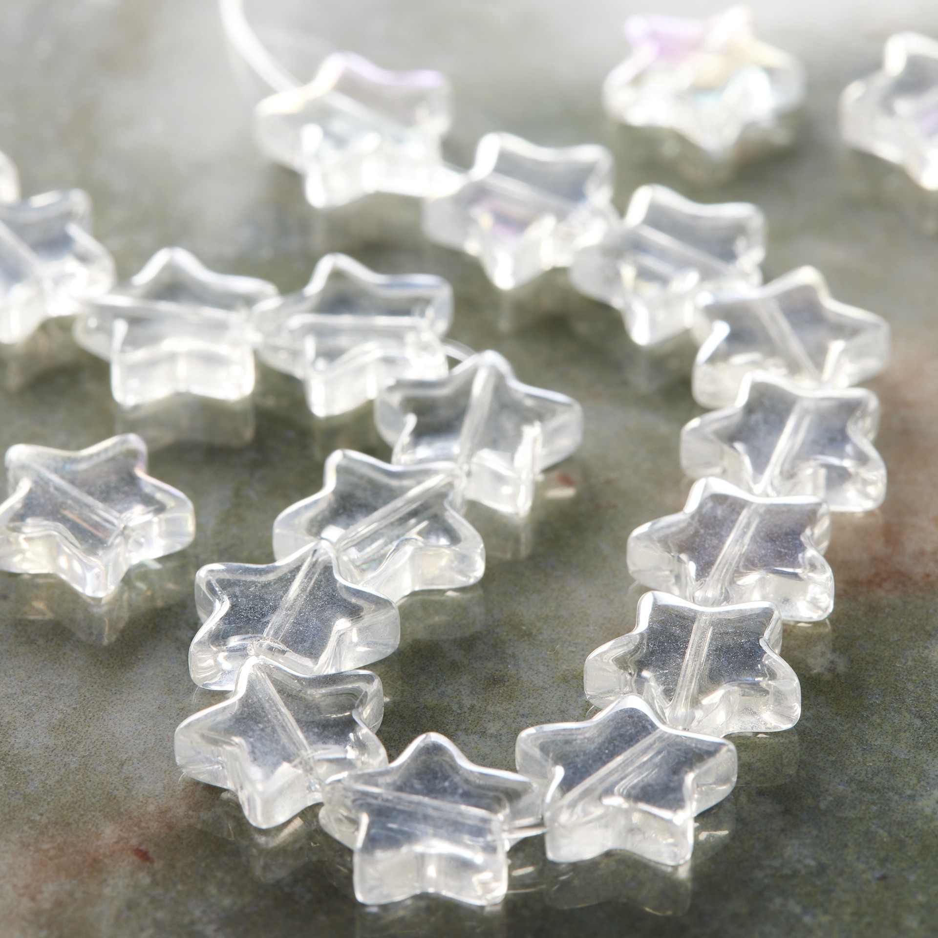 slide 2 of 3, Clear Glass Star Beads By Bead Landing, 12mm, 12mm