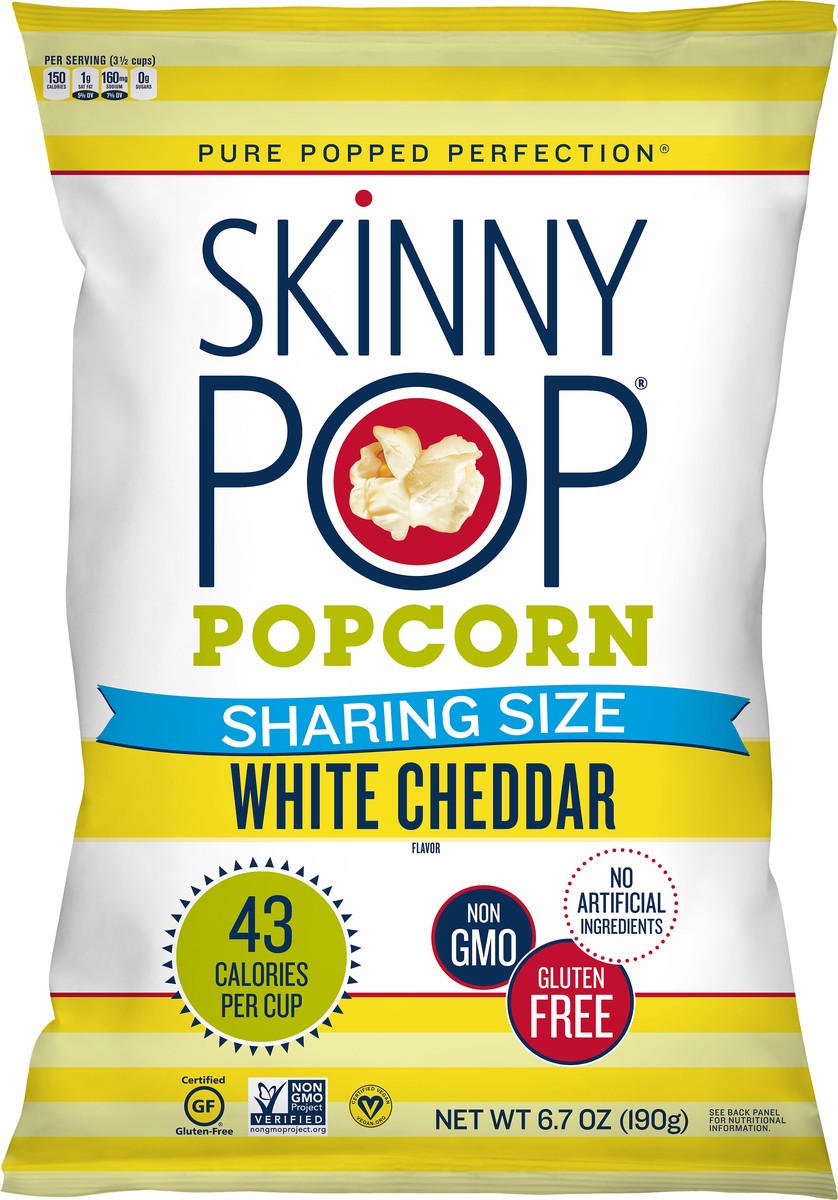 slide 1 of 2, SkinnyPop Sharing Size White Cheddar Flavor Popcorn 6.7 oz, 6.7 oz