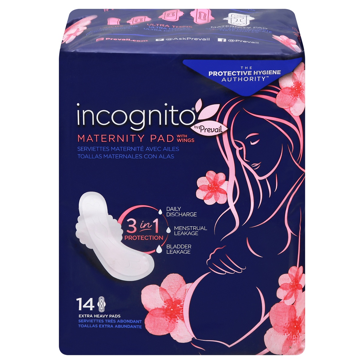 Prevail Incognito Extra Heavy 3 in 1 Protection with Wings Maternity