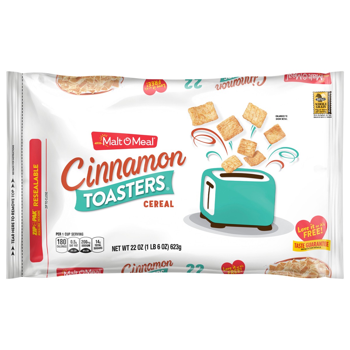 slide 1 of 7, Malt-O-Meal Cinnamon Toasters Cereal 22 Oz. Zip-Pak, 22 oz