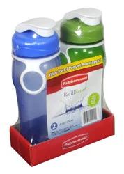 Rubbermaid Lawn Green and Marina Blue Refill Reuse Chug Water Bottles