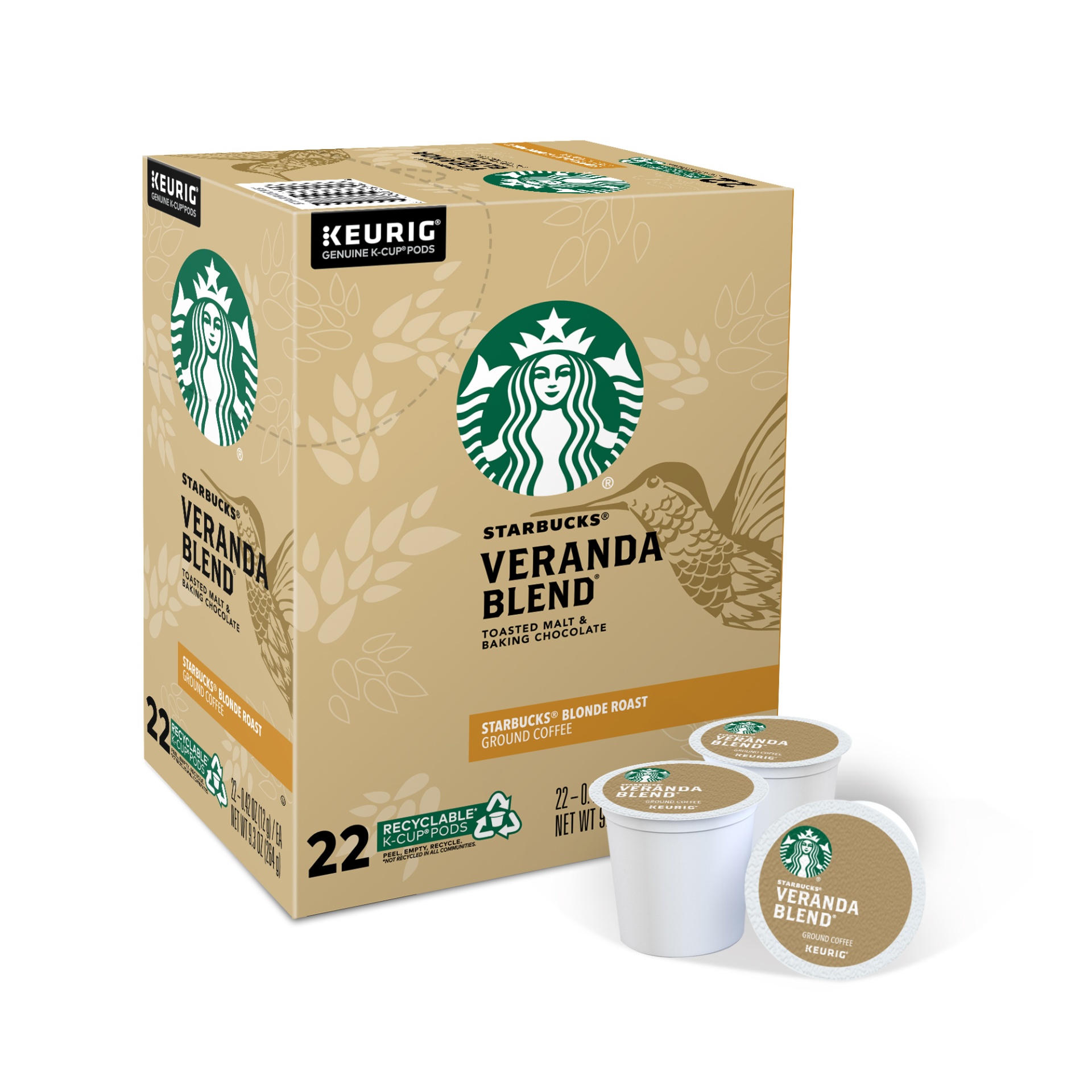 slide 1 of 8, Starbucks Veranda Blend Blonde Coffee Keurig K-Cup Pods, 22 ct