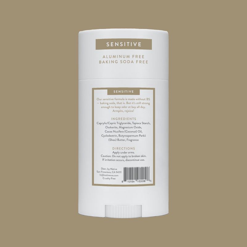 slide 8 of 9, Native Sensitive Solid Deodorant for Men & Women - Sandalwood & Shea - Aluminum & Baking Soda Free - 2.65oz, 2.65 oz