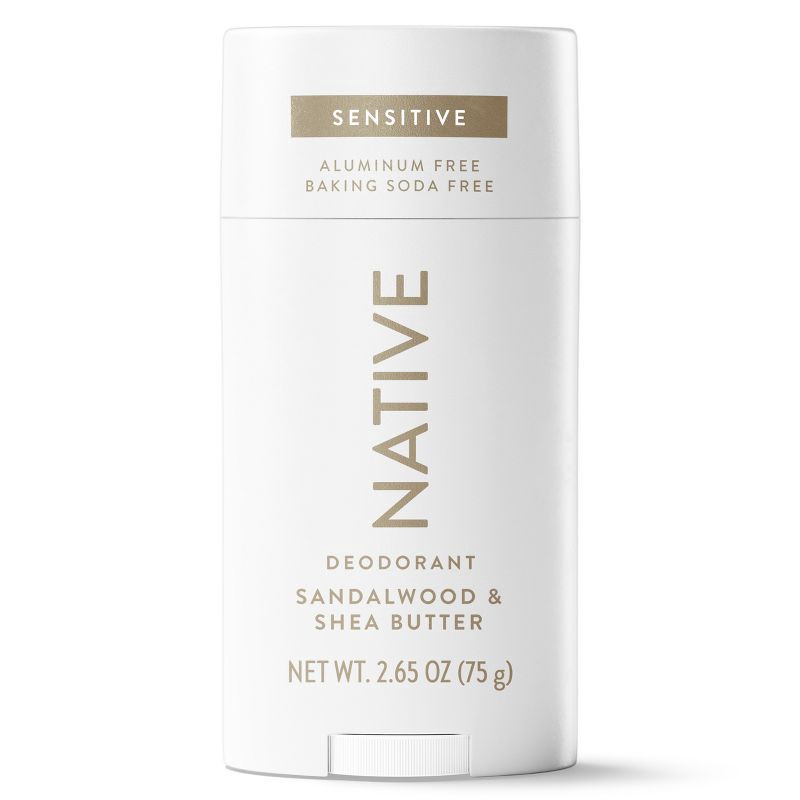 slide 9 of 10, Native Sensitive Solid Deodorant for Men & Women - Sandalwood & Shea - Aluminum & Baking Soda Free - 2.65oz, 2.65 oz