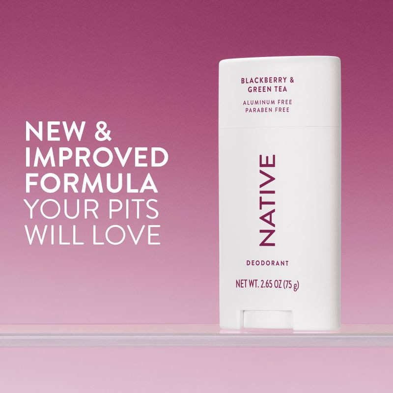 slide 2 of 10, Native Solid Deodorant for Women & Men - Blackberry & Green Tea - Aluminum-Free 2.65oz, 2.65 oz