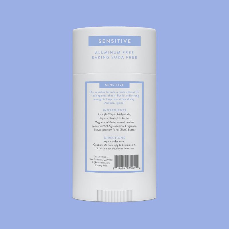 slide 8 of 10, Native Sensitive Solid Deodorant for Women & Men - Cotton & Lily - Aluminum & Baking Soda Free - 2.65oz, 2.65 oz