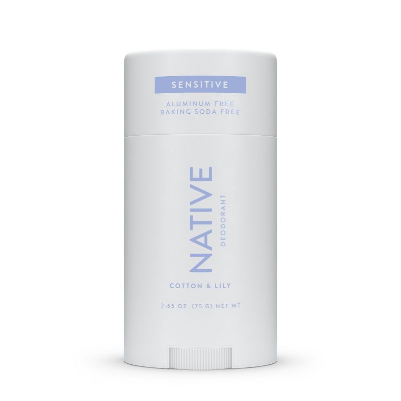 slide 10 of 10, Native Sensitive Solid Deodorant for Women & Men - Cotton & Lily - Aluminum & Baking Soda Free - 2.65oz, 2.65 oz