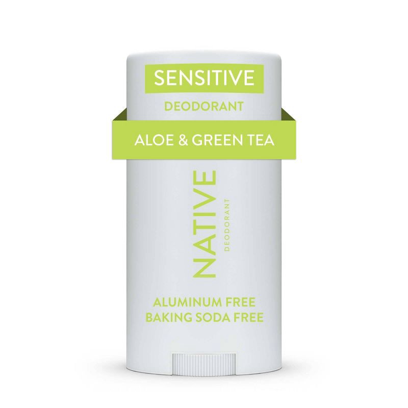 slide 1 of 9, Native Sensitive Deodorant - Aloe & Green Tea - No Baking Soda - 2.65 oz, 2.65 oz