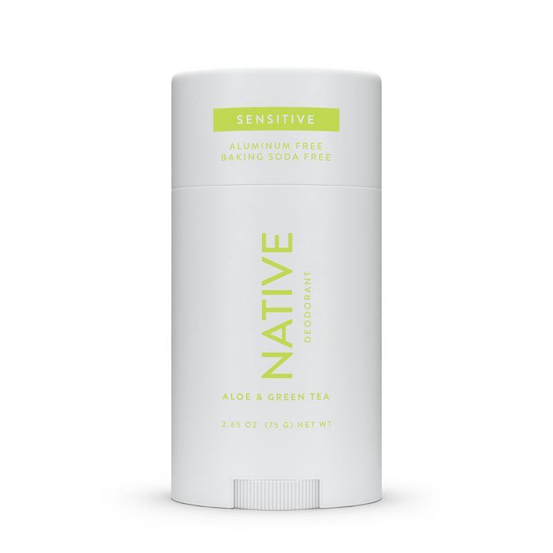 slide 1 of 9, Native Sensitive Deodorant for Women & Men - Aloe & Green Tea - Aluminum & Baking Soda Free - 2.65oz, 2.65 oz