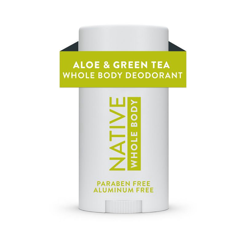 slide 9 of 9, Native Sensitive Solid Deodorant for Women & Men - Aloe & Green Tea - Aluminum & Baking Soda Free - 2.65oz, 2.65 oz