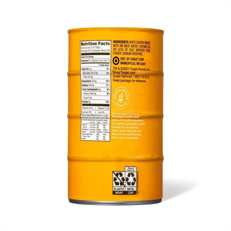 slide 3 of 4, Premium White Chunk Chicken in Water - 40oz/4ct - Good & Gather™, 4 ct; 40 oz