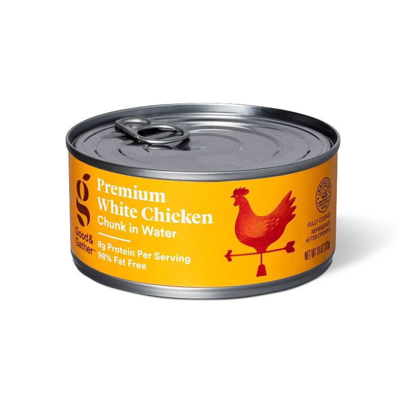 slide 1 of 4, Premium White Chunk Chicken in Water - 10oz - Good & Gather™, 10 oz