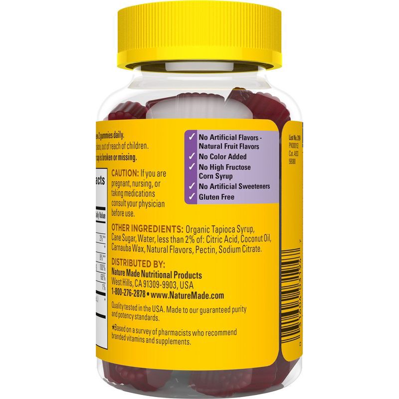 slide 4 of 10, Nature Made Elderberry with Vitamin C and Zinc for Immune Support Gummies - Raspberry Flavor - 60ct, 60 ct