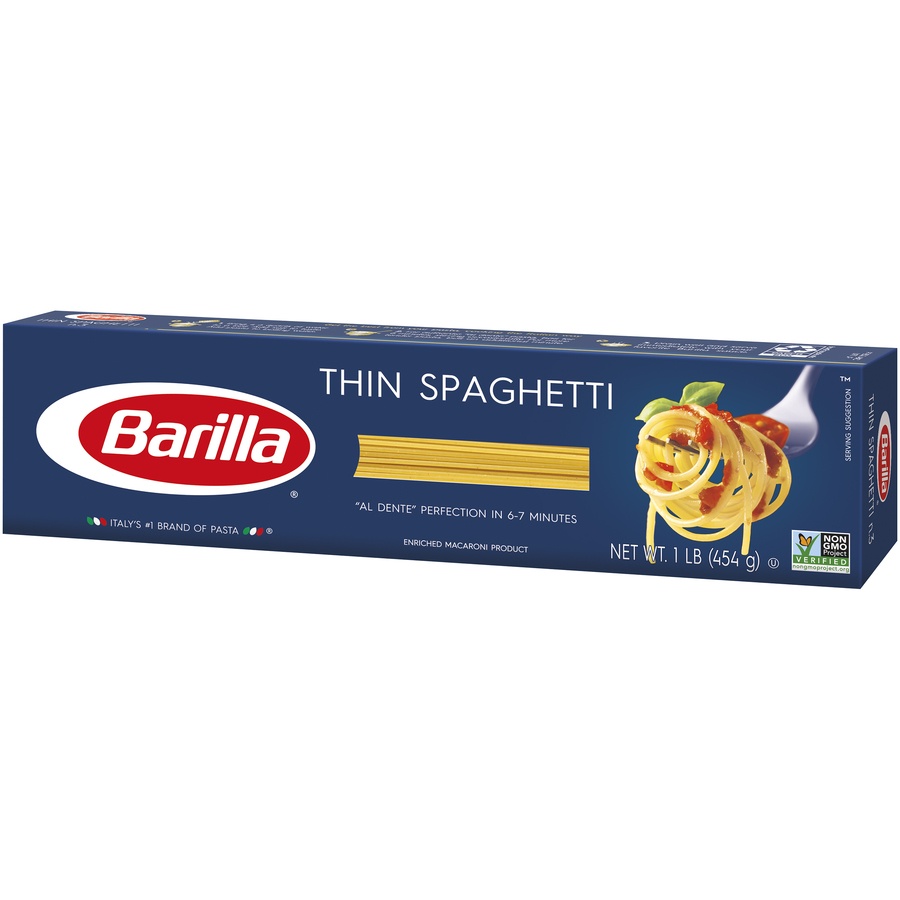 slide 5 of 8, Barilla Classic Blue Box Pasta Thin Spaghetti, 16 oz