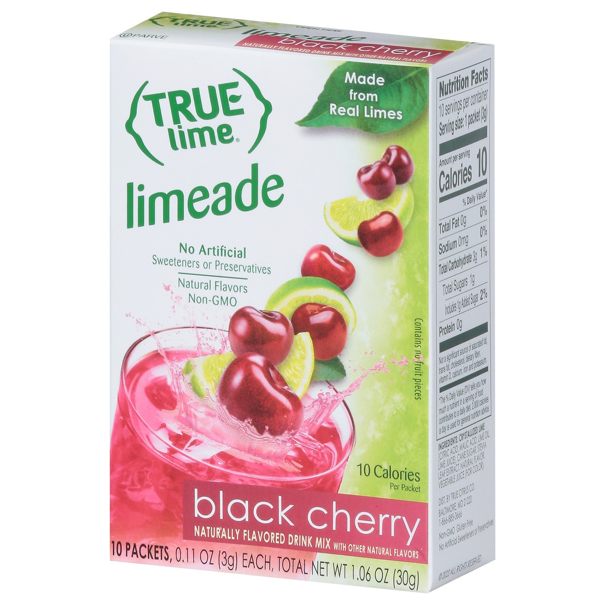 slide 3 of 9, True Lime Black Cherry Limeade Drink Mix, 10 ct; 1.06 oz